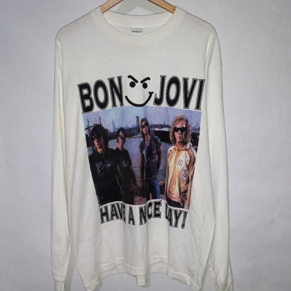 Bon jovi t-shirt 2005 "Have a nice day " tour long sleeve tee shirt size large - Picture 1 of 7